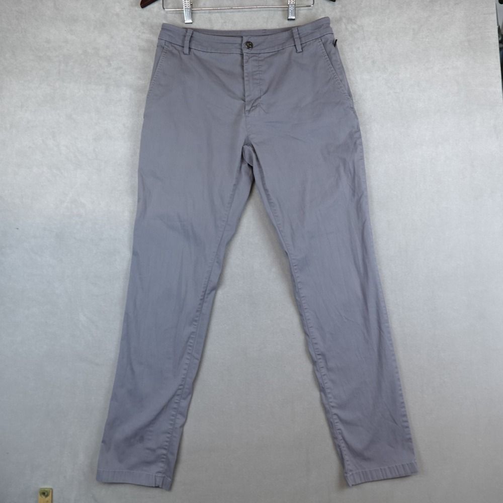 Bird Dogs Pants Men 30x32 Performance Chino Golf Gray Zip Pockets *FLAW